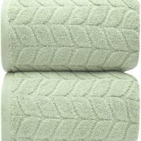 Ultra Soft & Stylish 700 GSM Luxury Bath Sheets | Pack of 2 | Extra Large 35x70 Inches | 100% Zero-Twist, Long-Staple Cotton | Remarkably Absorbent (Eucalyptus Green)