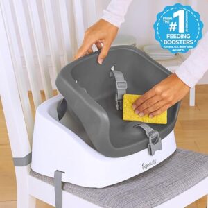 Ingenuity SmartClean Toddler Booster Seat for Kitchen Chair – Lightweight for on-the-go, Easy-Clean, 3-Point Harness Strap – Booster Seat for Dining Table, Slate - Image 2