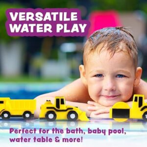 Tub Works® Construction™ Trucks Mold Free Bath Toys, 6 Pack | Sealed, No Hole Bath Toys Design Keeps Moisture Out | Soft, Squeezable & Float on Water | Baby & Toddler Bath Toys | Kids Car Bath Toys - Image 9
