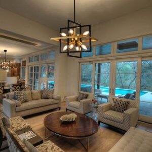 Modern Black and Gold Chandelier, 8-Light Geometric Pendant Light Fixture, Dining Light Fixtures Adjustable Chandelier for Dining Room Entryway Foyer Hallway Bedroom Living Room Kitchen Island - Image 4