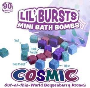 Tub Works® Lil' Bursts™ Mini Bath Bombs for Kids, 90 Count, Cosmic | Nontoxic | Tiny Kids Bath Bombs with A Burst of Color, Foam & Bubbles | Customize Kids Bath with Fun Bath Colors | Create Bath Art - Image 4