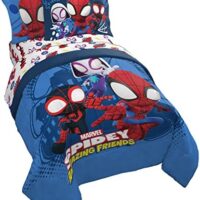 Jay Franco Marvel Spidey and His Amazing Friends Team Spidey 5 Piece Twin Size Bed Set - Includes Comforter & Sheet Set Bedding - Super Soft Fade Resistant Microfiber (Official Marvel Product)