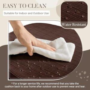 Basic Beyond Chair Cushions for Dining Chairs 4 Pack, D-Shaped Kitchen Chair Cushions with Ties Set of 4, 2.5" Thick Seat Cushions for Dining Room/Kitchen Chairs, 17" x 16", Brown - Image 4