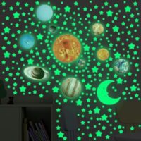 Glow in The Dark Stars and Planets Solar System 525 Pcs Star Stickers for Ceiling Wall Decals Home Art Decor Bedroom Bedding Room Nursery Decorations Birthday Gift Party Decorations Green