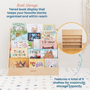 ECR4Kids Streamline Single-Sided Book Display with Storage, Classroom Bookshelf, Natural - Image 4