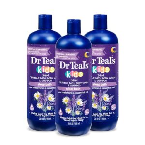 Dr Teal's Kids 3-in-1 Sleep Bath: Bubble Bath, Body Wash & Shampoo with Melatonin & Essential Oil, 20 fl oz (Pack of 3)