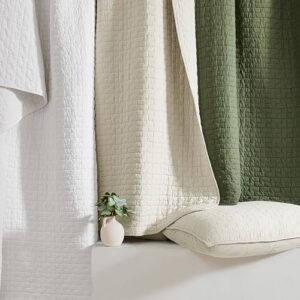 palassio Beige 100% Cotton Quilt King Size Bedding Sets with 2 Pillow Shams, Textured Lightweight Soft Bedspread Shabby Chic Coverlet, Neutral Quilted Comforter Bed Cover for All Season, 3 Pieces - Image 7