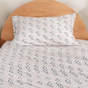 Berkshire Blanket Peanuts® Kids Sheet Set, Full Size - 4 Pieces, Peanuts® Mini Snoopy Spring Floral Happy Dance Soft Grey, Cute Character Snoopy Printed Soft Microfiber Bed Sheets - Image 6