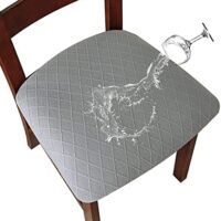 Genina Waterproof Seat Covers for Dining Room Chairs Covers Dining Chair Cover Kitchen Chair Covers (Gray, 4 Pcs)