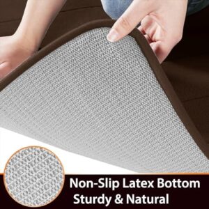 Yimobra 3 Pieces Memory Foam Bath Mat Sets, 31.5 x 19.8 + 17x24 and U-Shaped for Bathroom Rugs, Toilet Mats, Non-Slip, Soft Comfortable, Water Absorption, Machine Washable, Brown - Image 5