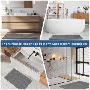 Stone Bath Mat Diatomaceous Earth Non-Slip Shower Mat,Quick Drying Diatomite Bath Stone Mat for Bathroom Floor -Super Absorbent,Natural, Easy to Clean(24×16" Grey) - Image 6