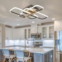 Modern Led Ceiling Light Fixture, Luxury Gold Modern Flush Mount Led Ceiling Lights for Dining Room Light Fixture Ceiling Dimmable,Upgraded Mirror Design Modern Kitchen Lighting