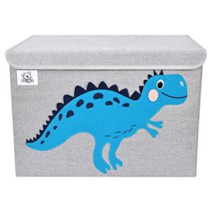 CLCROBD Foldable Large Kids Toy Chest with Flip-Top Lid, Collapsible Fabric Animal Toy Storage Organizer/Bin/Box/Basket/Trunk for Toddler, Children and Baby Nursery (Dinosaur) - Image 2