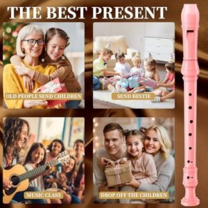 Soprano Recorder for Kids Beginners, German Fingering, C Key, 3 Piece with Cleaning Rod, Bag, Fingering Chart (Pink)… - Image 7