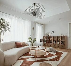 Modern Black Woven Chandelier, 31.5" Farmhouse Coastal Hat Pendant Light Fixtures Matte Black Handwoven Shade Boho Pendant Hanging Lamp for Kitchen Dining Room Bedroom Foyer Hallway - Image 8