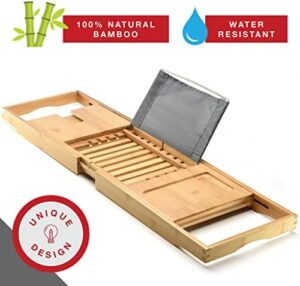 Luxury Foldable Bathtub Tray Caddy - Waterproof Wooden Bath Organizer for Wine, Book, Soap, Phone - Expandable Size Fits Most Tubs - Image 7