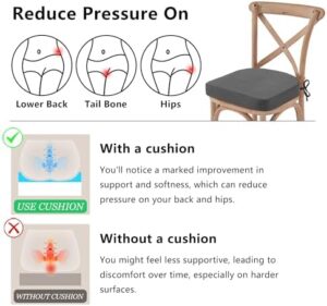 Chair Cushions for Dining Chair Seat Set of 4, Memory Foam Chair Pads Help You Relief from Sedentary Discomfort in The Office or Kitchen and Dining Rooms(17" x 16" x 2.5", Dark Grey) - Image 6