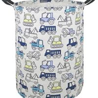 19.7" Round Laundry Basket Laundry Hamper with Handles, Blue, Collapsible, Perfect for Baby Girls Nursery, Home, Office, etc.