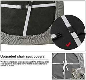 Genina Waterproof Seat Covers for Dining Room Chairs Covers Dining Chair Cover Kitchen Chair Covers (Gray, 4 Pcs) - Image 3
