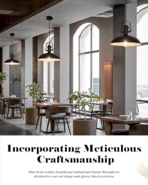 Black Pendant Lights Kitchen Island 2 Pack, Dome Pendant Light 13.8" W, Black Farmhouse Pendant Light for Kitchen Barn Hallway Porch Dining Room - Image 2