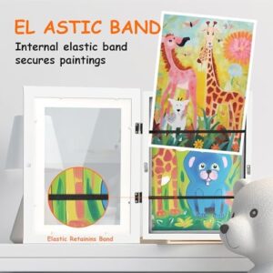 [2-Pack] Kids Artwork Frames Changeable, 8.5 x 11-IN Frames for Kids Artwork, Front Opening Picture Frames, Home Decor, Up to 150 Pcs of Kids Art Frame, Craft Storage, Hanging Wall Decor, Art - Image 4