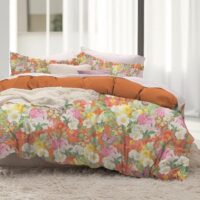 Super Soft Duvet Cover Queen Size - Vintage Floral Printed Dearm Blue Coquette Bedding Set 3 Pieces with Zipper Closure & 8 Corner Ties