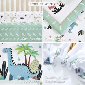 3-Piece Crib Sets for Boys - Ultra Soft Baby Boy Crib Bedding Set Includes Crib Comforter, Sheet & Skirt (Dinosaur) - Image 5