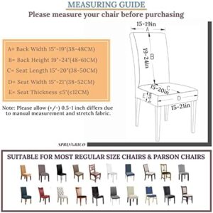 SPRINGRICO 6 Pack Dining Room Chair Covers with seat Belt, Stretch Parsons Chair Slipcover Washable Kitchen Dining Chair Cover Removable Seat Protector Set of 6, S3- Taupe - Image 6