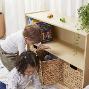 ECR4Kids 2-Shelf Mobile Storage Cabinet, Classroom Furniture, Natural - Image 10