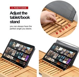 Luxury Foldable Bathtub Tray Caddy - Waterproof Wooden Bath Organizer for Wine, Book, Soap, Phone - Expandable Size Fits Most Tubs - Image 3