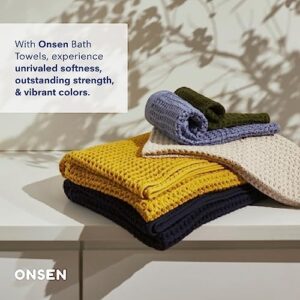 ONSEN Bath Towel - Absorbent Waffle Weave Towel for Bathroom - Quick Dry Towel Made from 100% Supima Cotton - Plush and Soft Towel for Women and Men - 31" x 57", White - Image 4
