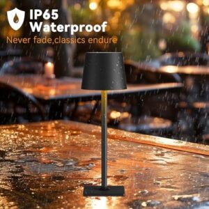 2 Pack Rechargeable Table Lamps,Cordless Lamp with 6000mAh Battery Operated, Portable Indoor/Outdoor Table Lamp for Patio Restaurant Home Dinner Dining Kitchen,Waterproof & Wireless - Image 4