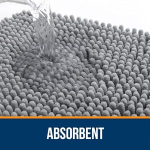 OLANLY Bathroom Rugs 30x20, Extra Soft Absorbent Chenille Bath Rugs, Rubber Backing Quick Dry, Machine Washable Bath Mats for Bathroom Floor, Tub and Shower, Home Decor Accessories, Grey - Image 4