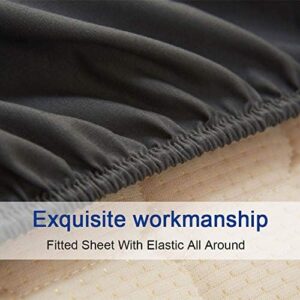 SONORO KATE Bed Sheet Set Super Soft Microfiber 1800 Thread Count Luxury Egyptian Sheets 16-Inch Deep Pocket Wrinkle and Hypoallergenic-4 Piece(Queen Dark Grey) - Image 7