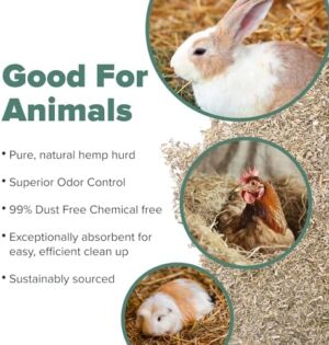 All Walks 18.5L 100% Natural Hemp Bedding - Odor Control, Dust-Free, Chemical-Free, for Chicken Coops, Hamsters, Rabbits & Small Animals, Biodegradable, Made in USA, Highly Absorbent - Image 3