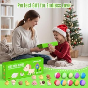 Bath Bombs for Kids with Surprise Toys Inside, 10 Pack Organic Kids Bath Bombs with Animal Toys Inside, Non Toxic Handmade Natural Bubble Bath Fizzies, Birthday Easter Gift for Children Girls Boys - Image 6