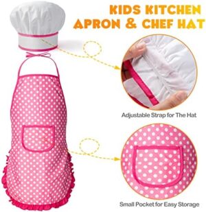 26PCS Play Kitchen Accessories, Kitchen Pretend Play Cooking Toys w/ Stainless Steel Cookware, Apron & Chef Hat,Pots and Pans Set, Cutting Foods, Great Learning Gifts for Toddler & Boys Girls - Image 6