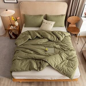 ROSGONIA Queen Comforter Set Olive Green, 3pcs Bedding Sets Queen (1 Boho Olive Comforter & 2 Pillowcases), All Season Lightweight Blanket Quilt - Image 5
