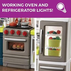 Step2 Elegant Edge Kids Kitchen Playset, Indoor/Outdoor Kitchenette, Interactive Play with Lights and Sounds, Made of Durable Plastic, Includes 78 Piece Toy Accessories, For Toddlers 3+ Years Old - Image 3