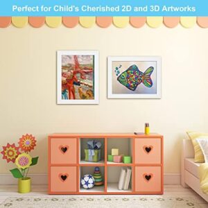 [2-Pack] Kids Art Frames, 8.5x11 Front Opening Kids Artwork Frames Changeable, White Artwork Display Storage Frame for Wall, Holds 50 Pcs, for 3D Picture, Crafts, Hanging Art, Portfolio - Image 6