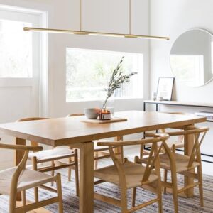 52" LED Chandelier Pendant Light Fixtures, 21W Dimmable Pool Table Light, Modern Island Lights for Kitchen Dining Room Living Room Study Office, 4000k, Gold - Image 3