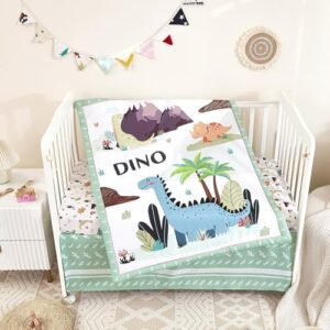3-Piece Crib Sets for Boys - Ultra Soft Baby Boy Crib Bedding Set Includes Crib Comforter, Sheet & Skirt (Dinosaur) - Image 7