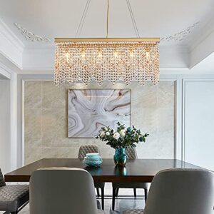 Q&S Gold Chandeliers Luxury Modern Crystal Chandelier Light Fixtures for Dining Room Kitchen Island Living Room L30 6-Lights UL Listed - Image 8