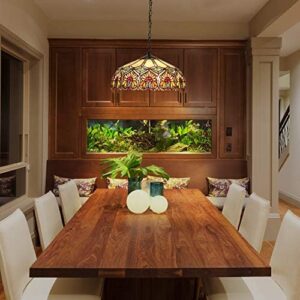 Capulina Tiffany Pendant Light 2 Light 16 Inches Wide Sunflower Pattern Stained Glass Hanging Lamp for Dining Room Kitchen Island Home Office - Image 5