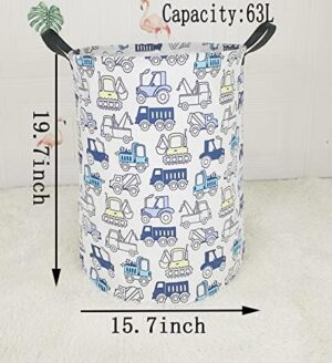 19.7" Round Laundry Basket Laundry Hamper with Handles, Blue, Collapsible, Perfect for Baby Girls Nursery, Home, Office, etc. - Image 7