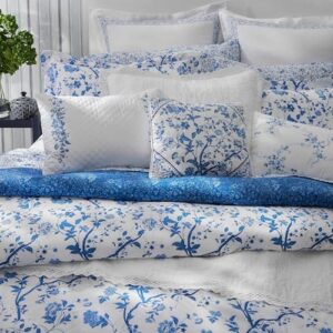 Laura Ashley - King Comforter Set, Cotton Bedding with Matching Shams & Bed Skirt, Stylish Home Decor (Charlotte Blue, King) - Image 3