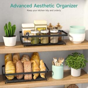 2 Tier Fruit Basket for Kitchen with 2 Banana Hangers, Detachable Metal Fruit Bowl for Kitchen Counter for Fruit and Vegetable Storage, Large Capacity Tiered Fruit Tray - Image 4