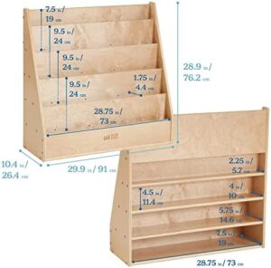 ECR4Kids Streamline Single-Sided Book Display with Storage, Classroom Bookshelf, Natural - Image 3