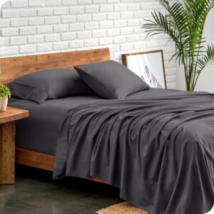 Bare Home Luxury 1800 Ultra-Soft Microfiber Queen Bed Sheets - Double Brushed, Deep Pockets, Easy Fit - 4 Piece Set - Bedding Sheets & Pillowcases (Forged Iron Grey) - Image 2