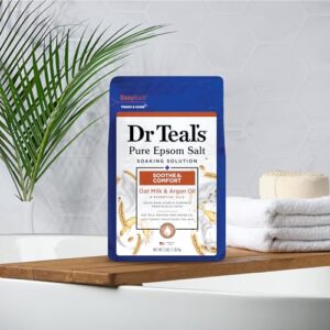 Dr Teal's Pure Epsom Magnesium Salt Soak, Soothe & Comfort with Oat Milk & Argan Oil, 3 lbs - Image 7
